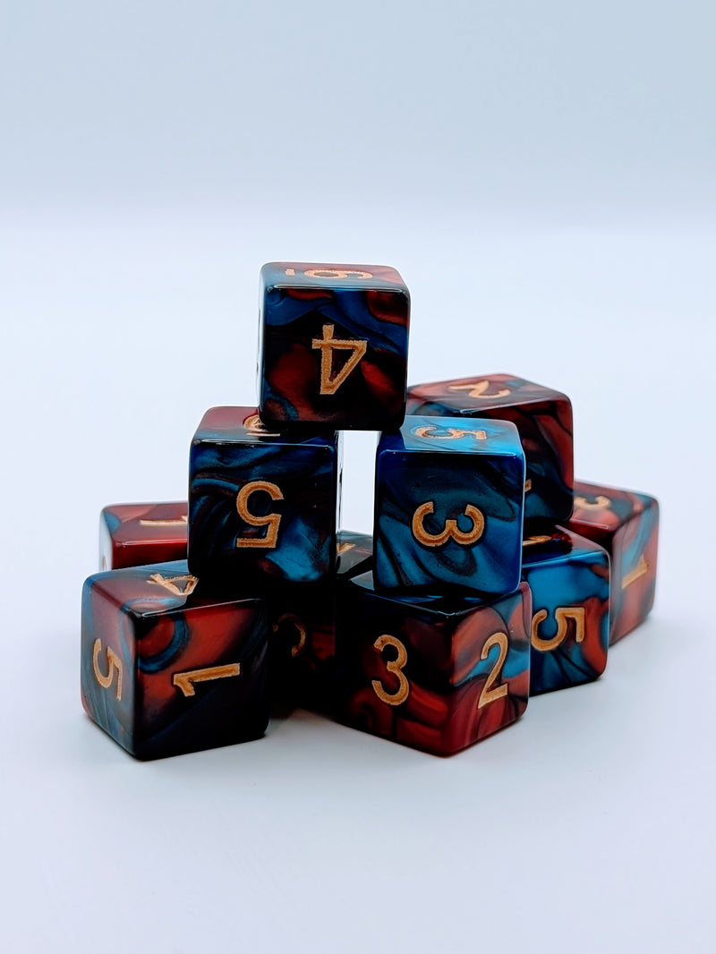 Wyrmfire Gleam 10d6 - DnD Dice Set | Acrylic RPG Gaming Dice