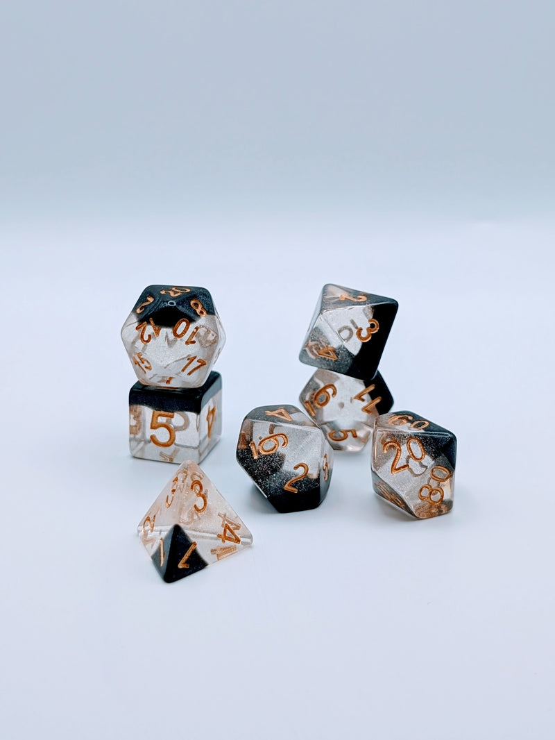 Whispered Void - 7 Piece DnD Dice Set | Acrylic RPG Gaming Dice