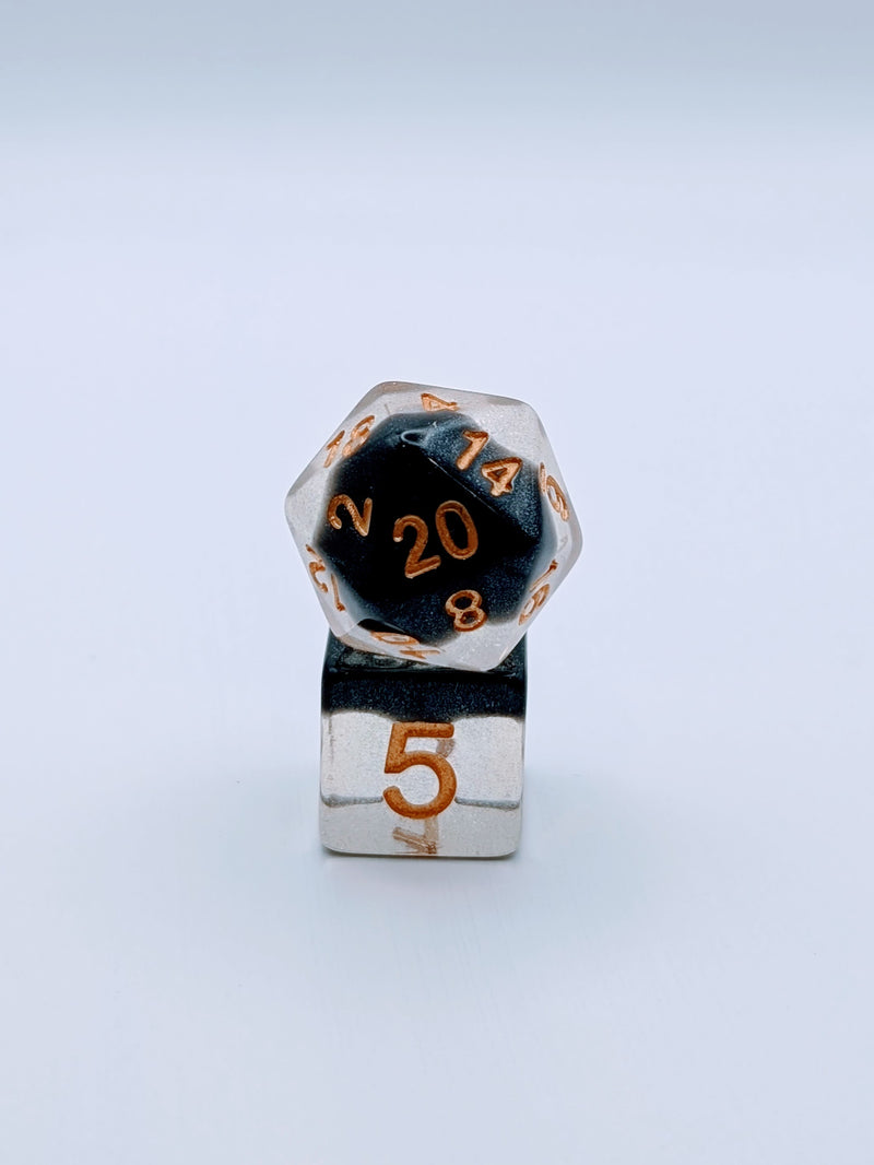 Whispered Void - 7 Piece DnD Dice Set | Acrylic RPG Gaming Dice