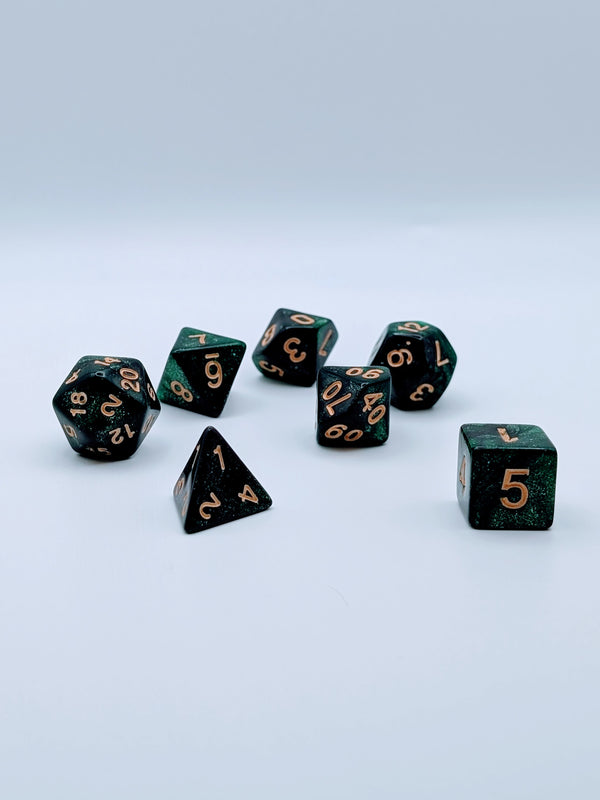 Nebula Grove - 7 Piece DnD Dice Set | Acrylic RPG Gaming Dice