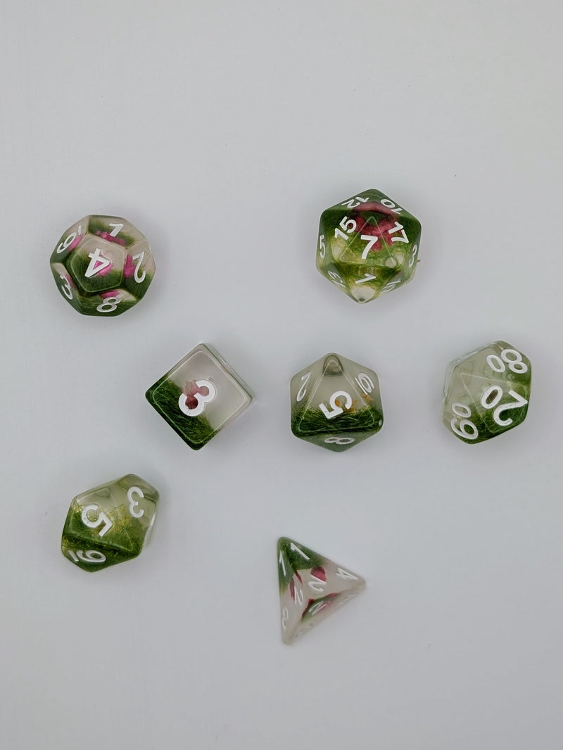Feyflower - 7 Piece DnD Dice Set | Acrylic RPG Gaming Dice