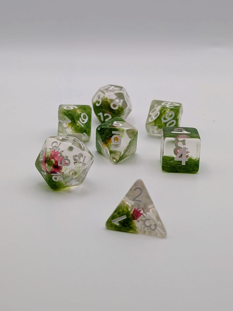 Feyflower - 7 Piece DnD Dice Set | Acrylic RPG Gaming Dice