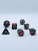 Yuletide Luck - 7 Piece DnD Dice Set | Acrylic RPG Gaming Dice
