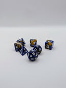 Feylien – Blue & Gold 7-Piece Acrylic D&D Dice Set