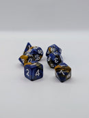 Feylien – Blue & Gold 7-Piece Acrylic D&D Dice Set