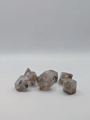 Moonlight Mist – White and Grey  7-Piece Resin D&D Dice Set