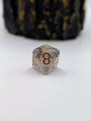 Moonlight Mist – White and Grey  7-Piece Resin D&D Dice Set