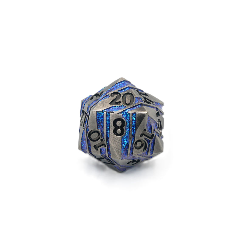 Quantum Energy - Giant D20 DnD Dice | Metal RPG Gaming Dice