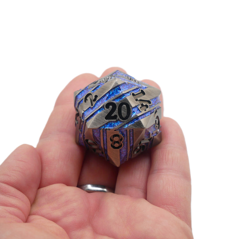 Quantum Energy - Giant D20 DnD Dice | Metal RPG Gaming Dice