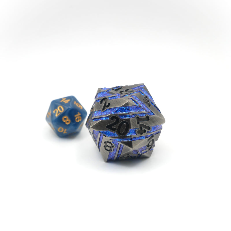 Quantum Energy - Giant D20 DnD Dice | Metal RPG Gaming Dice