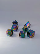 Rainbow's Alloy - 7 Piece DnD Dice Set | Metal RPG Gaming Dice