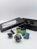 Rainbow's Alloy - 7 Piece DnD Dice Set | Metal RPG Gaming Dice