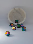 Rainbow's Alloy - 7 Piece DnD Dice Set | Metal RPG Gaming Dice