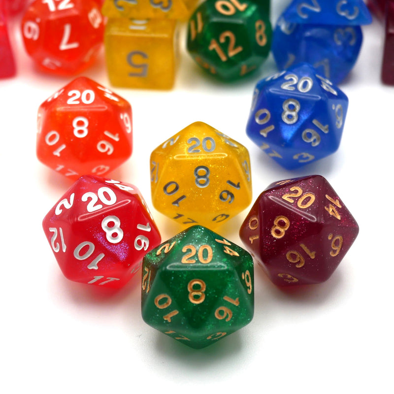 Rainbow Bundle - 6 Set Bundle w/ Dice Bag - 7 Piece DnD Dice Sets | Acrylic RPG Gaming Dice