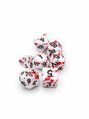 Red Rupture – 7-Piece Red Splatter Acrylic D&D Dice Set
