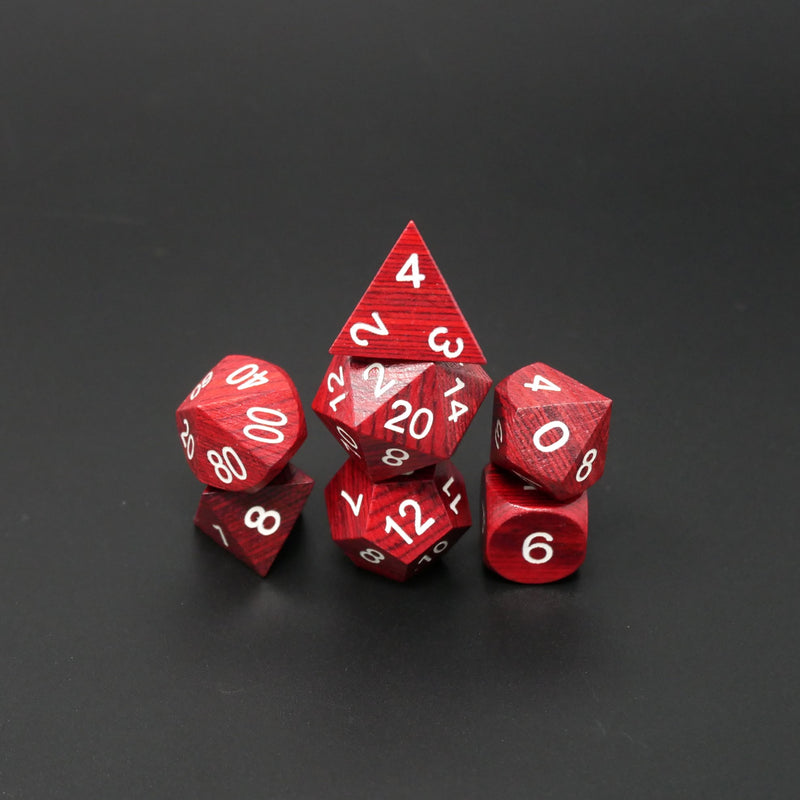 Redwood Forest - 7 Piece DnD Dice Set | Wood RPG Gaming Dice