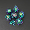 Remorhaz's Eye |  7 Piece Moving Eye DnD Dice Set | Acrylic RPG Gaming Dice