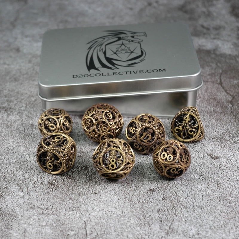 Rusted Mollusk - 7 Piece DnD Dice Set | Metal RPG Gaming Dice