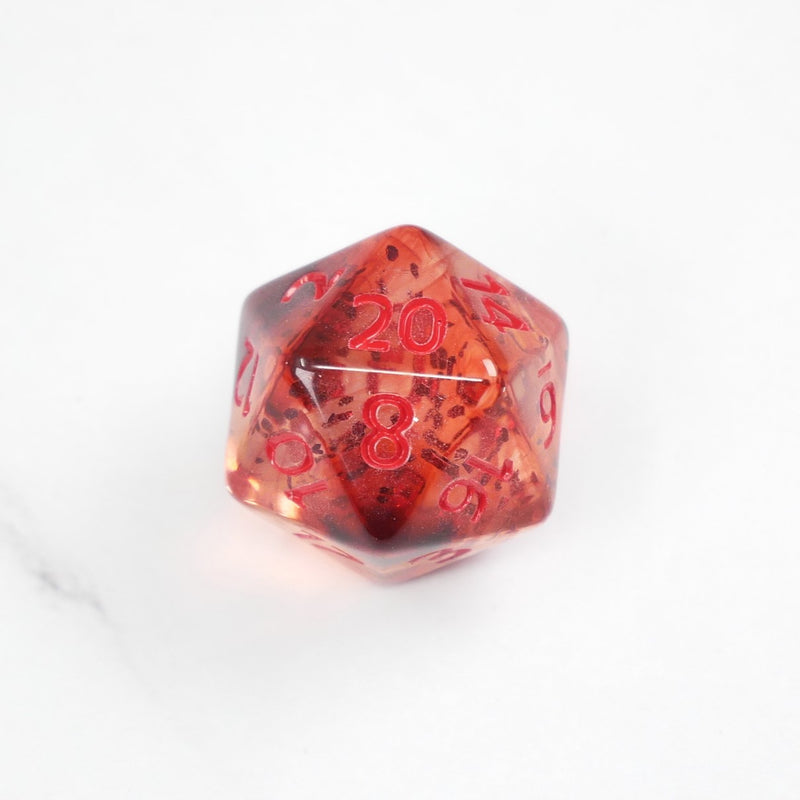 Shattered Heart - 7 Piece DnD Dice Set | Acrylic RPG Gaming Dice