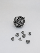 Silver Keys to the Hoard  - 8 Piece DnD Dice Set | Metal RPG Gaming Accessories