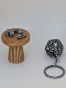 Silver Keys to the Hoard  - 8 Piece DnD Dice Set | Metal RPG Gaming Accessories
