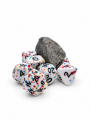 Rainbow Rupture – 7-Piece Rainbow Splatter Acrylic D&D Dice Set