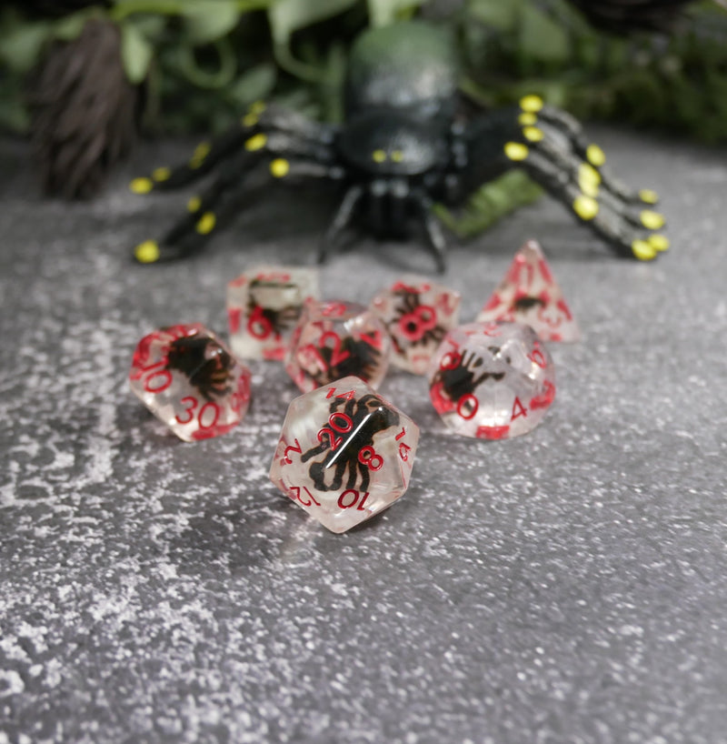 Spider Bite - 7 Piece DnD Dice Set | Acrylic RPG Gaming Dice
