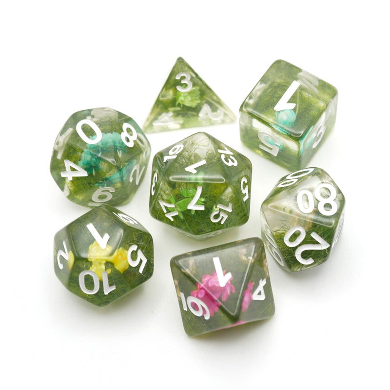 Spring Offering - 7 Piece DnD Dice Set | Acrylic RPG Gaming Dice