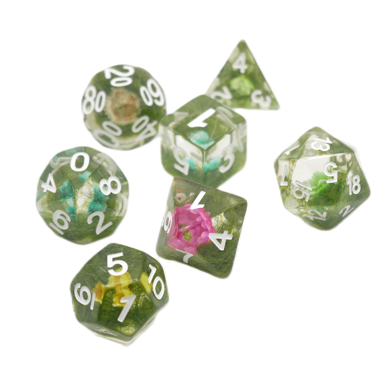 Spring Offering - 7 Piece DnD Dice Set | Acrylic RPG Gaming Dice