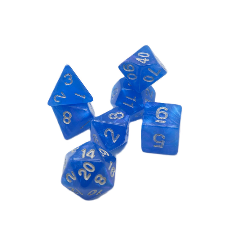 Squirtle's Skin - 7 Piece DnD Dice Set | Acrylic RPG Gaming Dice