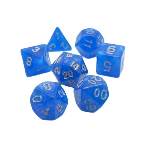Squirtle's Skin - 7 Piece DnD Dice Set | Acrylic RPG Gaming Dice