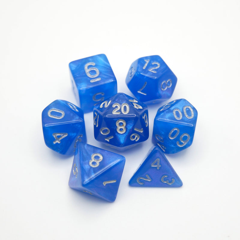 Squirtle's Skin - 7 Piece DnD Dice Set | Acrylic RPG Gaming Dice