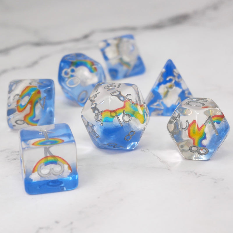 Storm's Resolution - 7 Piece DnD Dice Set | Acrylic RPG Gaming Dice