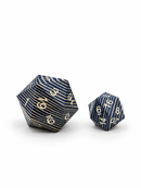 Frostwood – Blue & White 33mm Giant Wooden D20 for D&D
