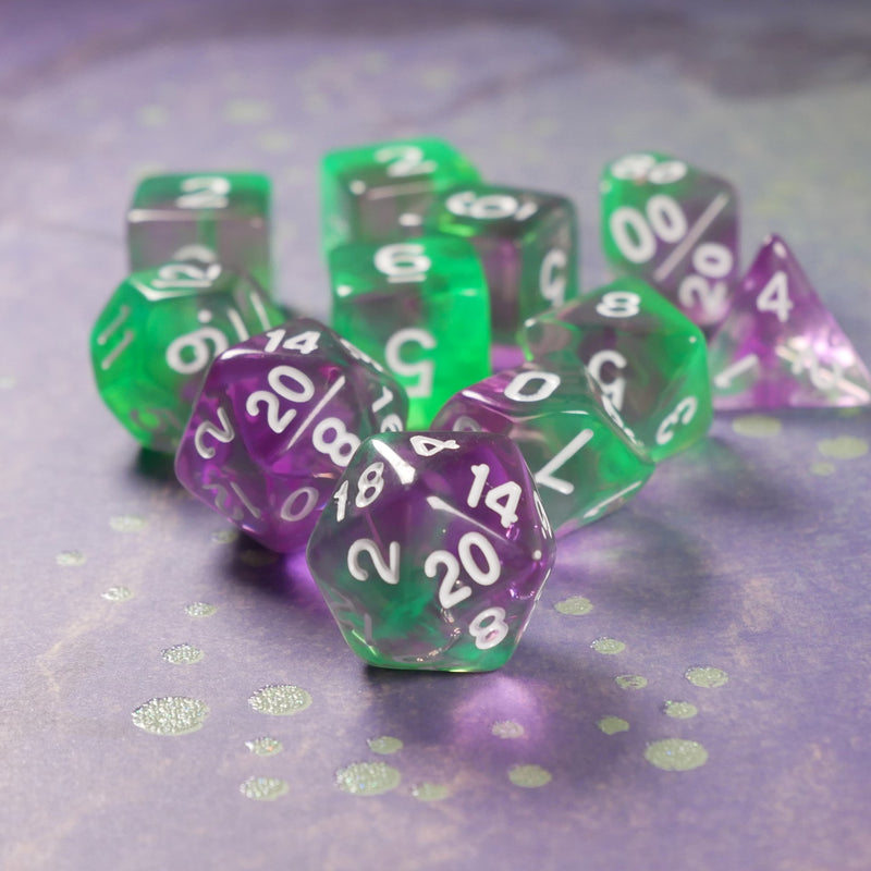 Tonic of Perpetual Laughter - 11 Piece DnD Dice Set | Acrylic RPG Gaming Dice