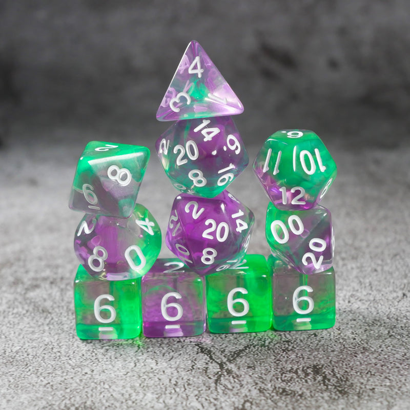 Tonic of Perpetual Laughter - 11 Piece DnD Dice Set | Acrylic RPG Gaming Dice