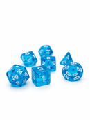 Aqua Ingots – Transparent Blue 7-Piece Acrylic D&D Dice Set