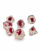 Scarlet Wilds – Red Flower 7-Piece Resin D&D Dice Set