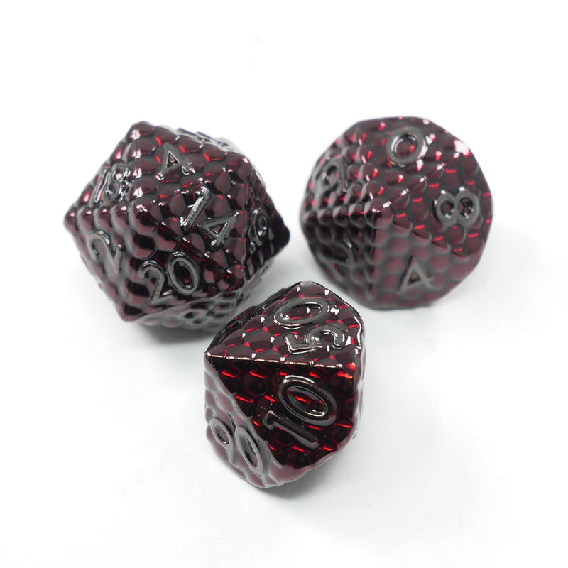 Zealot's Bloodwoven Armor - 7 Piece DnD Dice Set | Metal RPG Gaming Dice