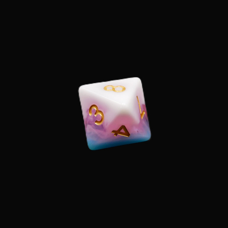 Creamsicle of Doom - 7 Piece DnD Dice Set | Acrylic RPG Gaming Dice