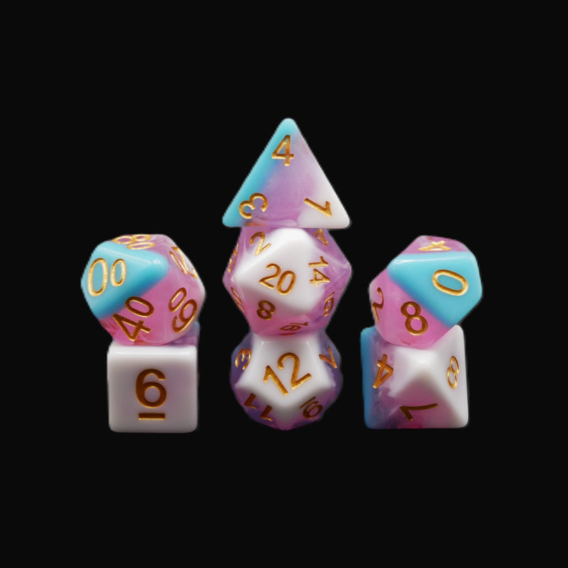 Creamsicle of Doom - 7 Piece DnD Dice Set | Acrylic RPG Gaming Dice