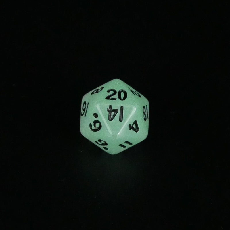 Fey Lights - Glowing - 7 Piece DnD Dice Set | Mini Acrylic RPG Gaming Dice