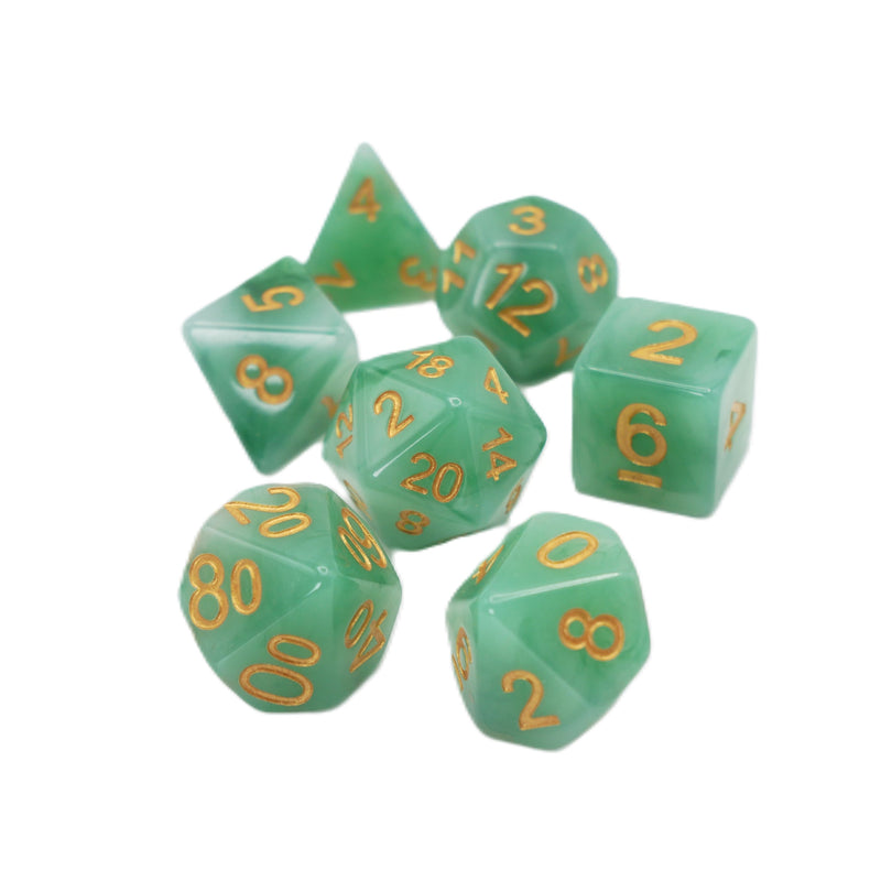 Greener Pastures - 7 Piece DnD Dice Set | Acrylic RPG Gaming Dice