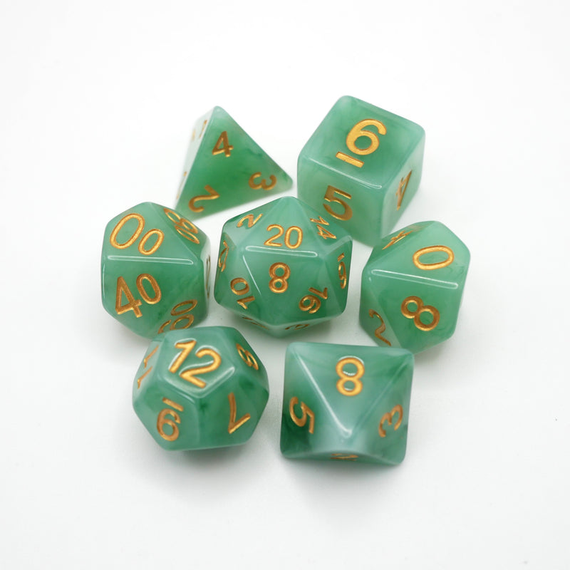 Greener Pastures - 7 Piece DnD Dice Set | Acrylic RPG Gaming Dice