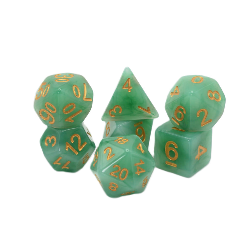 Greener Pastures - 7 Piece DnD Dice Set | Acrylic RPG Gaming Dice