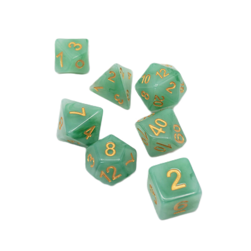 Greener Pastures - 7 Piece DnD Dice Set | Acrylic RPG Gaming Dice