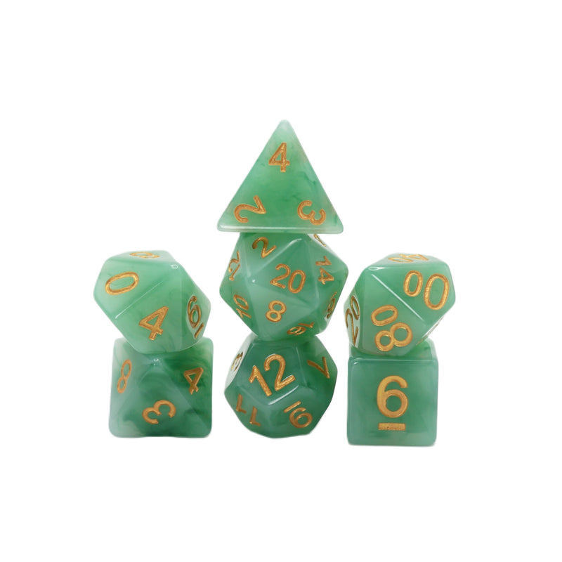 Greener Pastures - 7 Piece DnD Dice Set | Acrylic RPG Gaming Dice