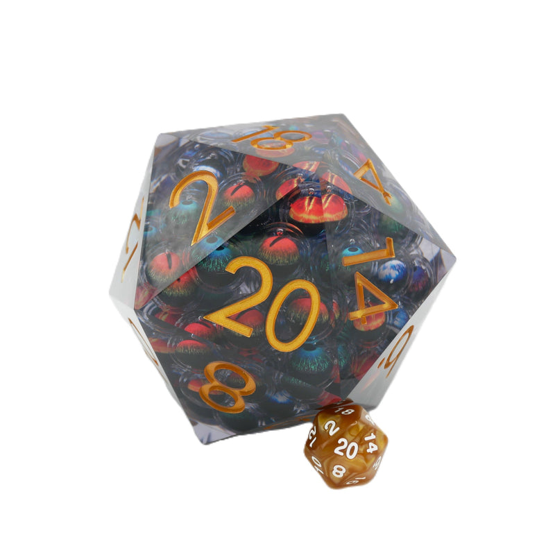 Hydra's Eyes | Table Smasher D20 Moving Eye DnD Dice | Acrylic RPG Gaming Dice