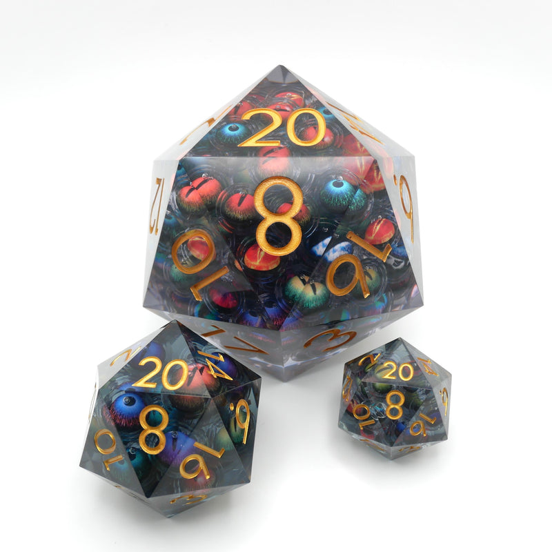 Hydra's Eyes | Table Smasher D20 Moving Eye DnD Dice | Acrylic RPG Gaming Dice