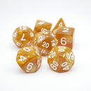 Melted Gold - 7 Piece DnD Dice Set | Acrylic RPG Gaming Dice